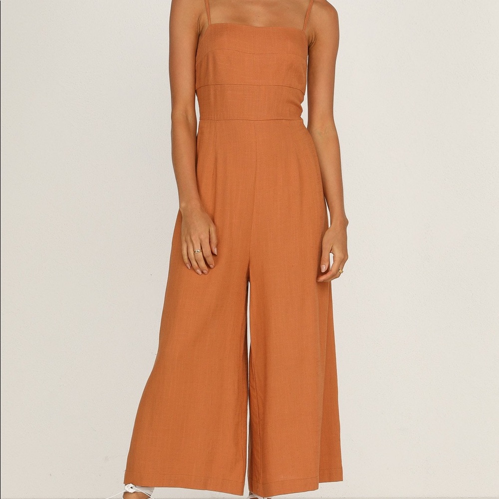 Wide Leg Jumpsuit in Rust Size Xs